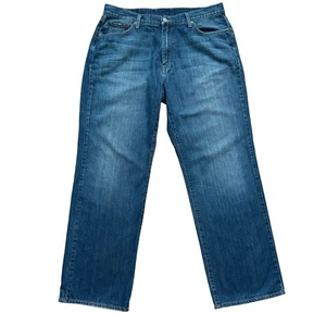 Vintage 2003 Lucky Brand Latzhose Boot Cut Jeans Blau Herren 36x32 Gene Montesano - Bild 1 von 9