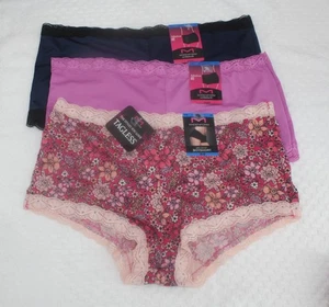 Neu mit Etikett 3er-Set MAIDENFORM One Fab Fit BOYSHORTS 40760 PINK BLAU GEBLÜMT XL/8 - Bild 1 von 4