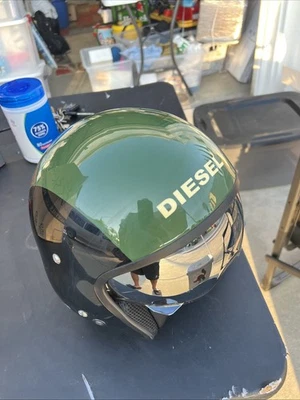 AGV x DIESEL HI-JACK JET STYLE MOTORCYCLE HELMET GREEN / BLACK SIZE Medium - Image 1 of 4