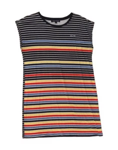 TOMMY HILFIGER Womens T-Shirt Dress UK 12 Medium Navy Blue Striped ID02 - Picture 1 of 3