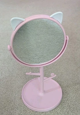 Cute Cat Ear Vanity Mirror With Hooks and Tray - Image 1 of 3