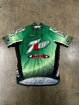 Camiseta deportiva verde Cannondale 7UP Soda para hombre bicicleta talla grande Maxxis Ritchie Foto 1 de 4