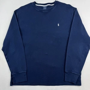 Polo Ralph Lauren XL Blue Cotton Polyester Thermal Waffle Sleepwear Shirt - Picture 1 of 10