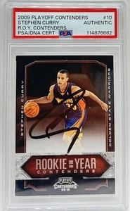 2009 PLAYOFF CONTENDERS ROOKIE YEAR #10 STEPHEN CURRY SIGNED RC AUTO PSA/DNA - Picture 1 of 2