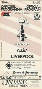 AZ'67 v LIVERPOOL 1980 COPA EUROPA 1 PROGRAMA DE FUTBOL - Imagen 1 de 1