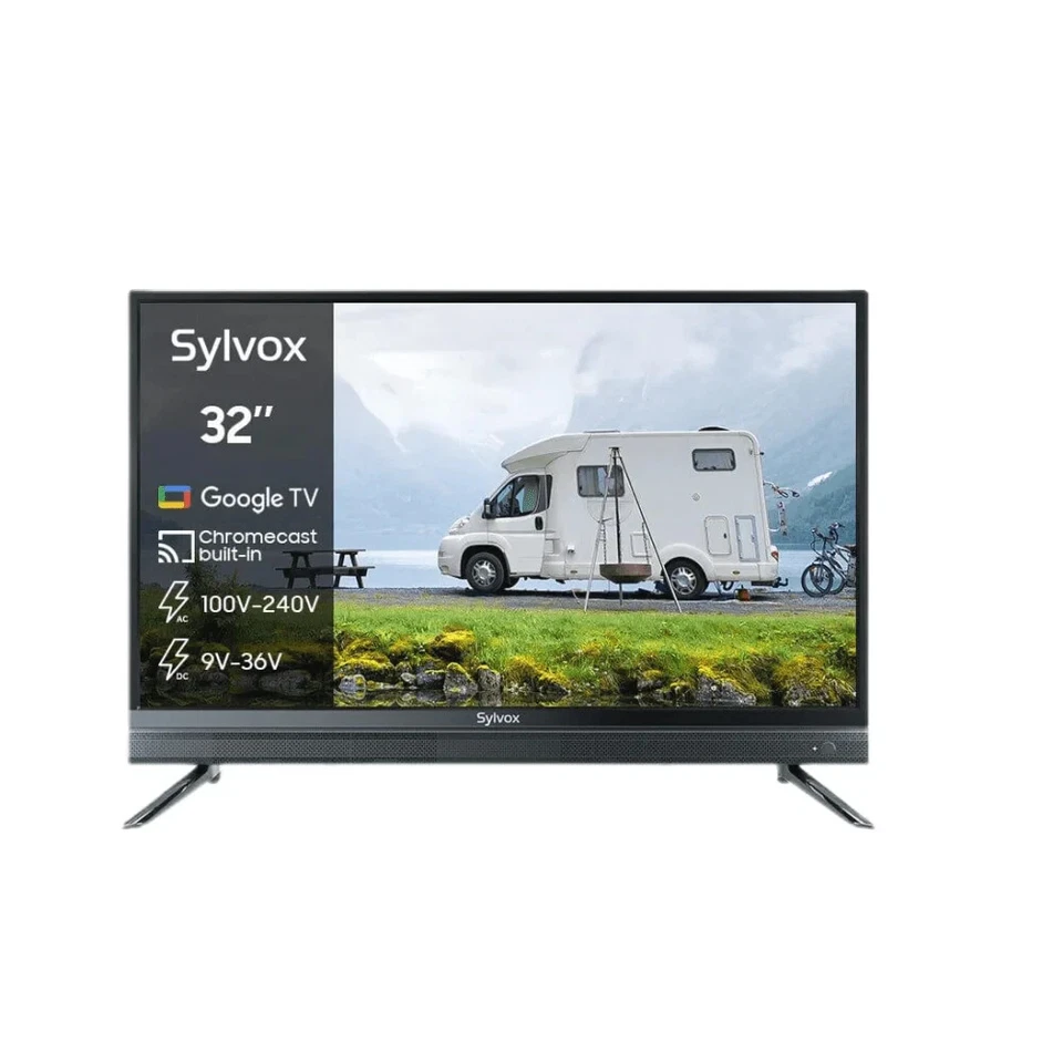 SYLVOX 32" Smart Google TV 12V RV TV DC 9-36V Chromecast Built-in - Open-Box - Image 1 of 4