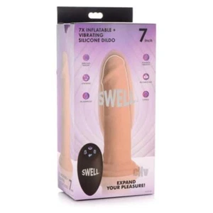 7x Inflatable And Vibrating Remote Control Silicone Dildo - 7 Inch - Picture 1 of 1
