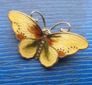 Norvegese Smalto Argento Spilla Farfalla Argento Sterling Hroar Prydz Di - Picture 1 of 12