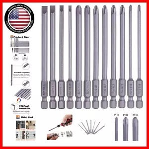 Versatile 12-Piece Magnetic Screwdriver Bit Set for Electric and Hand Tools - Picture 1 of 11