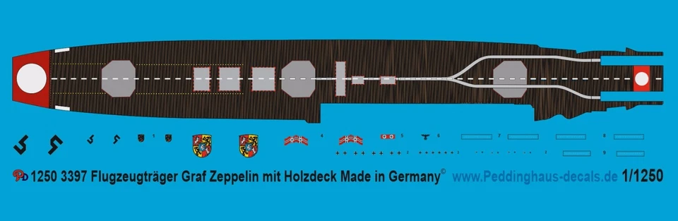 Peddinghaus 1/1250 3397 Portaerei Graf Zeppelin Con Ponte In Legno - Immagine 1 di 1