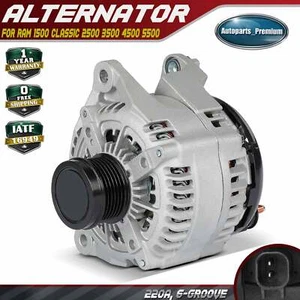 Alternator for Ram 1500 Classic 2500 3500 4500 5500 220 Amp 12 Volt CW 6-Groove - Picture 1 of 10