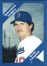 1989 Bakersfield Dodgers Cal League Cards #182 Kevin Campbell