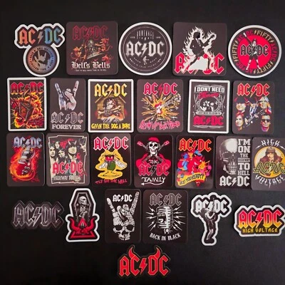 ACDC BAND STICKERS ACDC Band Vinyl Stickers Rock N Roll Music High Voltage Hell's Bells Metal