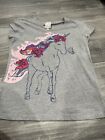 Girls gray unicorn shirt by Belle Du Jour size xl