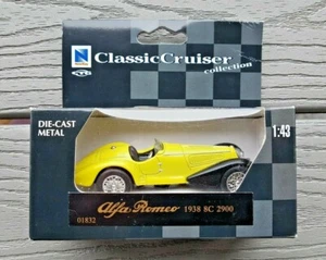 NEW-RAY 1/43 ALFA ROMEO 1938 8C 2900 YELLOW WITH BLACK INTERIOR ITEM # 01832 NIB - Picture 1 of 6