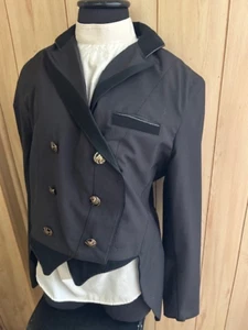 SHADBELLY COAT *Ladies 16R *Black Sewn In Points VGC Weighted Tails - Picture 1 of 5