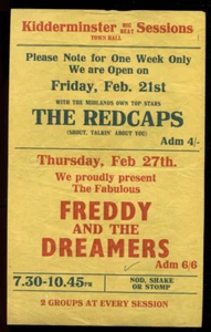 original UK 60's Gig Flyer :   FREDDIE & THE DREAMERS / THE REDCAPS - Bild 1 von 2