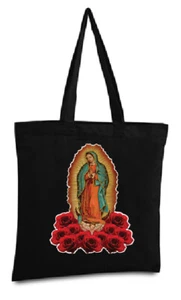 Lady of Guadalupe Tote Bag Virgin Mary Reusable Tote Bag Virgen de Guadalupe - Picture 1 of 14
