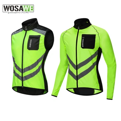 WOSAWE Men's Cycling Jacket Vest MTB Bike Windproof Gilet Riding Jersey Tops - Image 1 of 4