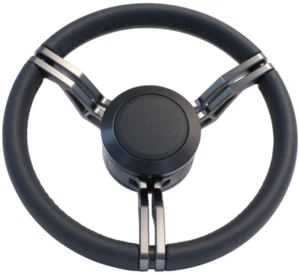 ISOTTA 731-1123TBK OEM 13.8" FANETE TITANIUM GRAY STEERING WHEEL *U - Picture 1 of 2