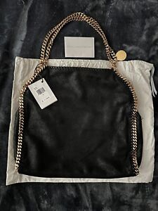 AUTH Stella McCartney Falabella Shaggy Black /Gold Tote Bag With Dust Bag 