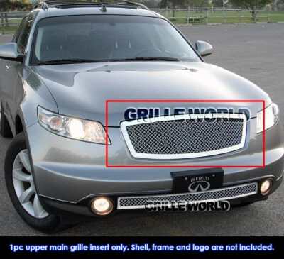Fits 2003-2005 Infiniti FX35/FX45 Stainless Mesh Main Upper Grille Insert - Image 1 of 2