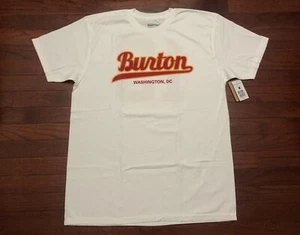 NEW BURTON SNOWBOARDS T SHIRT MENS LARGE WHITE BURGUNDY WASHINGTON D.C. NWT - Picture 1 of 6
