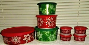 Tupperware Kanister-Set "Schneeplatz wie Zuhause". 8 Stück! Neu! Think Christmas! - Bild 1 von 12