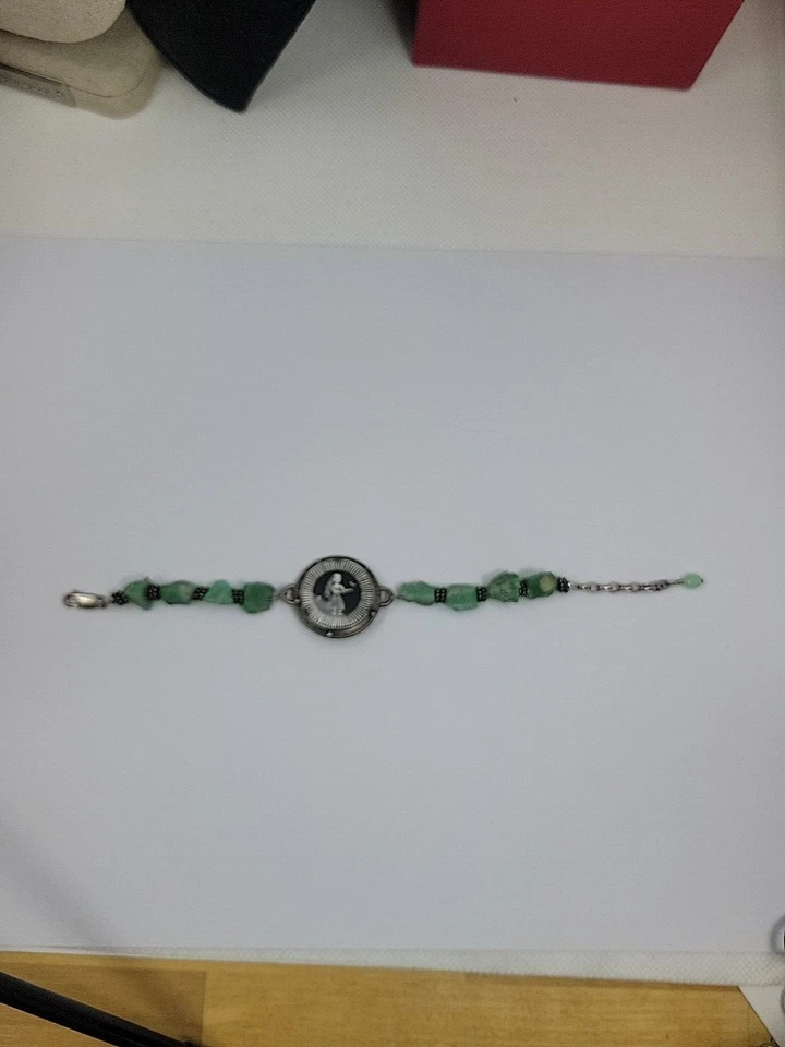 Pulsera DJ Freshie Wilson Estrin Mendes Plata de Ley 925 Foto Crisoprasa Foto 1 de 4