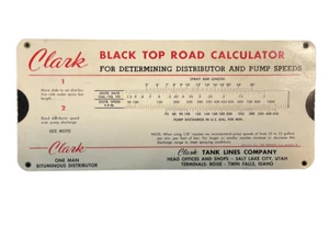 Clark Tank Lines Black Top Road 1958 Taschenrechner Material Pumpe Geschwindigkeit Idaho UT ZP - Bild 1 von 4
