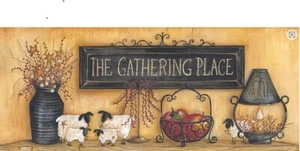Brewster Gathering Place Brown American Shelf Border Vintage,  DP80971 - Picture 1 of 1