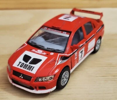 "Coche de rally Kinsmart 5"" MITSUBISHI LANCER EVOLUTION VII usado estado" Falta espejo Foto 1 de 4