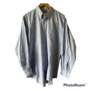 LL Bean Para Hombre 17-35 Manga Larga Con Botones Azul Sólido Algodón Poliéster EE. UU. - Imagen 1 de 7