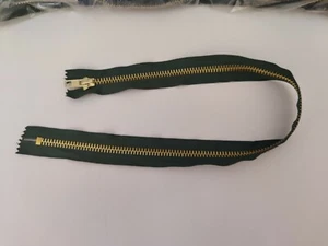 26" #10 Brass Heavy Duty Green Zippers - 50 Count - Picture 1 of 2
