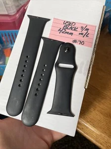 Original OEM Apple Watch Sport Band 42mm 44mm S/M M/L Black - Picture 1 of 5