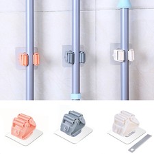 3 Hook Clip Mop Broom Holder Brush Handle Tool Hanger Wall Mounted Storage Racks