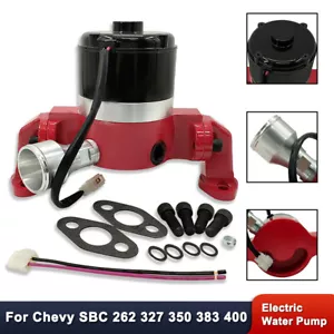 For Chevy SBC 262 327 350 383 400 Electric Water Pump Red Billet Aluminum 35 GPM - Picture 1 of 5