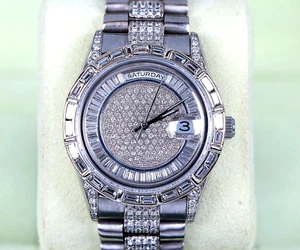 Rolex Presidential Day-Date 36mm 18k Gold Double Quickset AM Diamond Watch 18239 - Picture 1 of 12