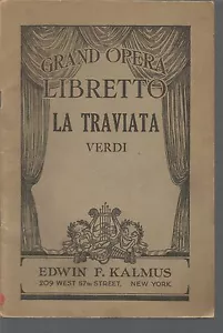 Große Oper Libretto La Traviata Verdi Edwin F Klamus PB - Bild 1 von 1