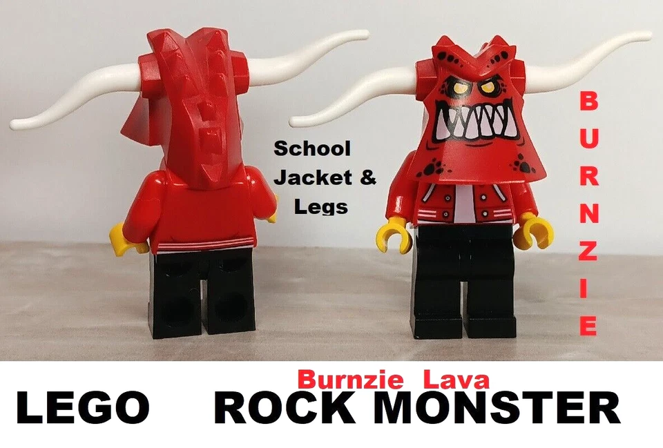 LEGO Minifigure Rock Monster Burzine Lava Red Big Fangs Alien Nexo Long Horns - Image 1 of 1