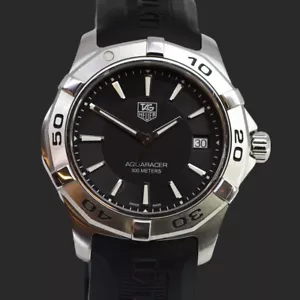 Tag Heuer Aquaracer 300M WAP1110 Watch 40mm - Black Rubber #66318 - Picture 1 of 13