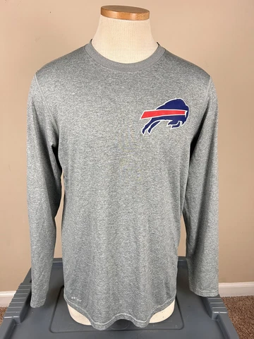 Nike NFL On Field Buffalo Bills Gray Dri Fit Long Sleeve Shirt Men’s Size M Cover