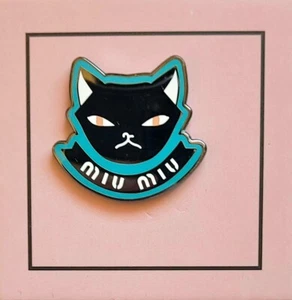 ⚡RARE⚡PINTRILL x MIU MIU 2017 LUXURY CAT MIU MIU Pin *BRAND NEW* 👜👠🐈‍⬛ - Picture 1 of 4