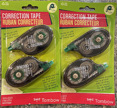 Tombow 68627 MONO Correction Tape Non-Refillable 1/6  X 32.8’ White 4 Ea. • 9.99$