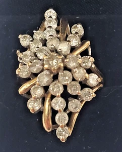Cocktail-/Clusterring 10 K Gelbgold 3,00 kt runder natürlicher Diamant - Größe 7,5 - Bild 1 von 8