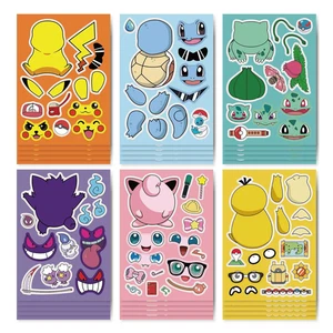 6X Hojas de Pokemon Pegatinas Hágalo Usted Mismo - Montar Pegatinas Puzzle - ¡Crea las Tuyas Propias! - Imagen 1 de 2