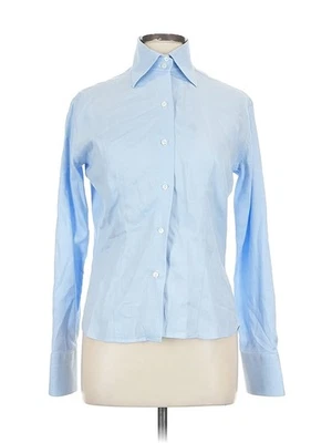 Domenico Vacca Women Blue Long Sleeve Button-Down Shirt 44 eur - Image 1 of 4