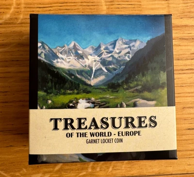 2013 $1 - 1 Oz Silver Proof coin - Treasures of the World - Europe - Garnet Gems - Immagine 1 di 4