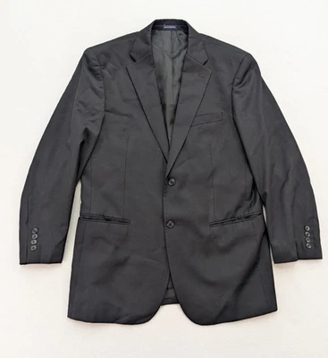 Stafford Men's Blazer Jacket Sport Coat Size 42L Black 100% Wool FLAWS - Image 1 of 4