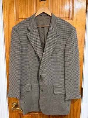 Blazer Ermenegildo Zegna Positano Lana Pata de Gallo 58 IT 48 EE. UU. Hecho en Italia Defecto Foto 1 de 4